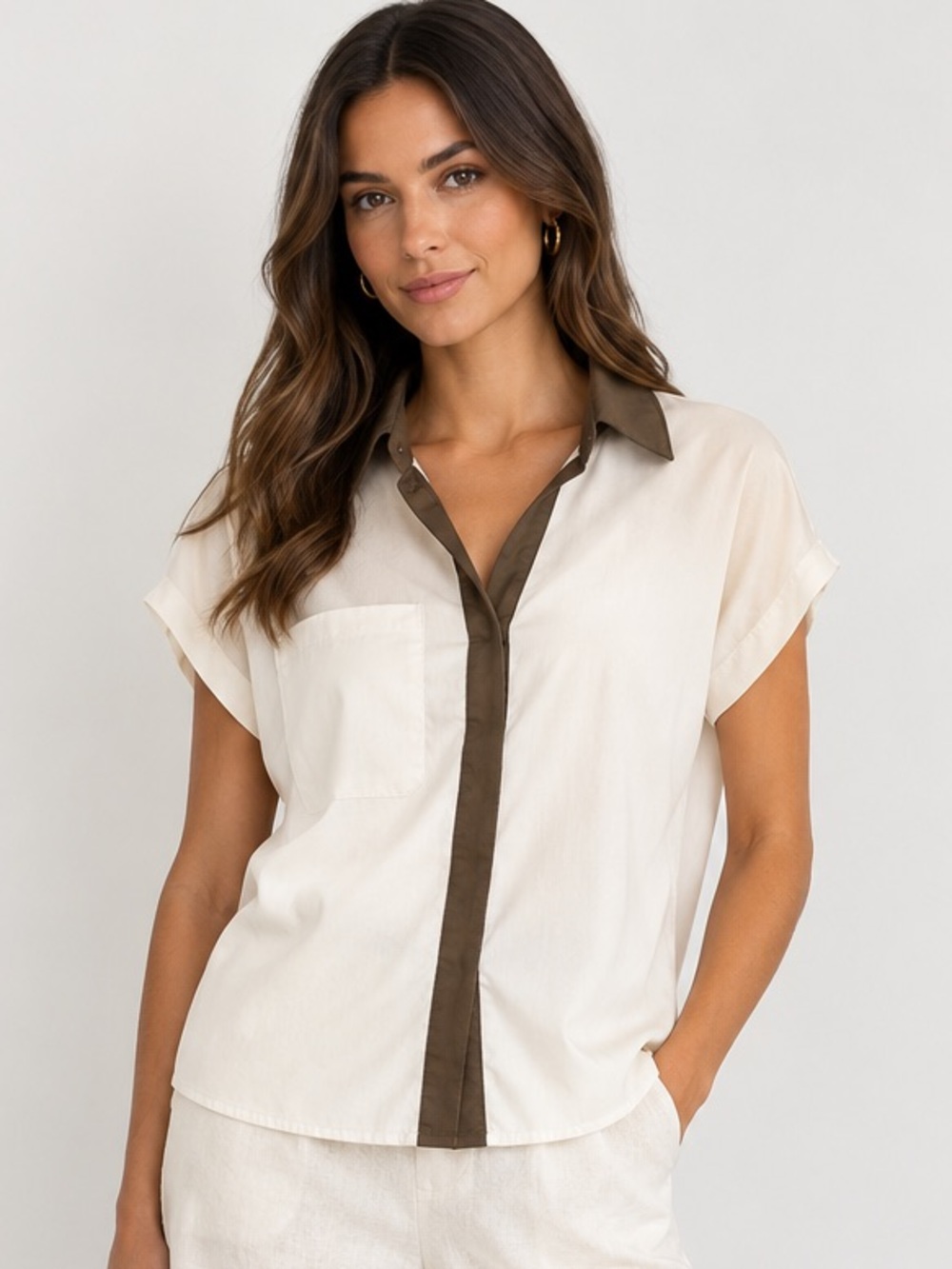 RUDSAK Cream Satin Blouse